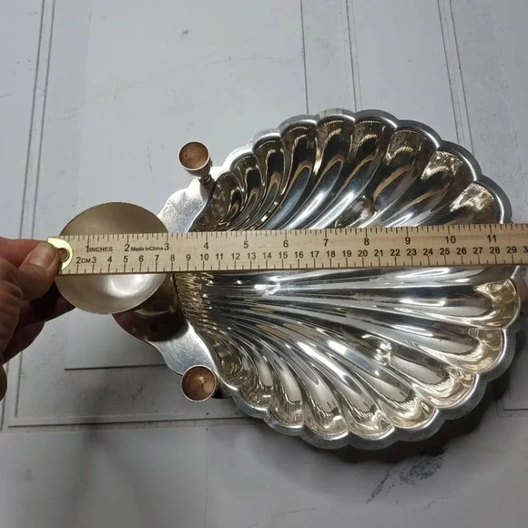 FB Rogers Chips & Dip Silverplate Clamshell Bowl Trade Mark 1883 - Picture 4 of 5